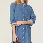 THAKOON Light Blue Wash Denim Button Up Front Mini Oversized Shirt Dress Size 4 Photo 0