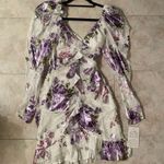 For Love & Lemons  Wildflower Foil Lace Mini Dress in Lavender Photo 2