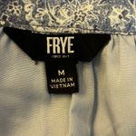 Frye Blue Paisley Print V Neck Short Sleeve Blouse Top Shirt Size Medium Photo 3