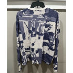 Out From Under  Dustin Lace- Up Henley Top Blue and White Size M‎ Photo 6