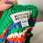 Beginning Boutique Colorful Striped Crochet Knit Bell Sleeve Sweater Photo 7