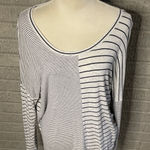 CAbi  Oversized Striped Long Sleeve Tee Top Size M‎ Photo 0