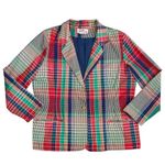 Vintage Plaid Blazer Suit Jacket 40 L Large XL Red Photo 0