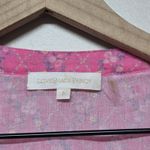 Love Shack Fancy Hot Pink Prairie Cotton Peasant Blouse Floral Print Cottagecore S Photo 3