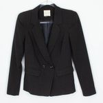 Silence + Noise Womens Double Breasted Blazer Size S Black Classic Professional Photo 0