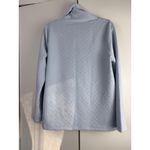J.Crew  Quilted Geometric Print Cowl Neck Sweatshirt Light Blue Women's L EST Photo 1