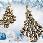 Vintage Christmas Tree Earrings Star Topper Gold Tone Eurowire Nostalgic Holiday Photo 0