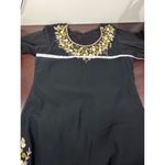 Black Embroidered Kurta Dress Long Sleeve Sheer Sleeve Elegant Special Occasion Black Photo 5