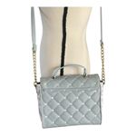Betsey Johnson Betsy Johnson Pale Gray Blue Crossbody Quilted Hearts and animal print s… Photo 5