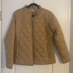 kim rogers Tan Quilted Women's puffer Jacket Photo 0