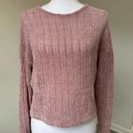 Hollister Pink Chenille Sweater Small Polyester Knit Long Sleeve Lightweight Photo 0