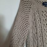 American Eagle  Outfitters Womens Sweater Size Small Tan Cable Knit Grunge Photo 2