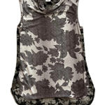 CAbi Gray White Floral Tango Drape Neck Sleeveless Top #3057 Small Photo 0