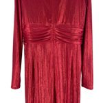 Tadashi Shoji  Metallic Long Sleeve Evening Gown Deep Red Size XXL Photo 12