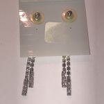 Elegant Vintage Silver Tone CZ Rhinestone Formal Fashion Earrings Photo 3