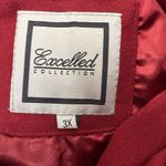 Women’s Red Wool Blend Hooded Winter Coat Faux Fur Trim Size 3XL Photo 8