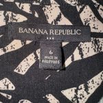 Banana Republic BLACK & TAN PALM LEAF PRINT LINEN VISCOSE SHIRT DRESS SZ 6 Photo 4