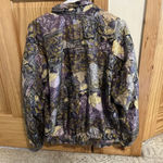 Vtg Nouveau Monde Sport 100% Silk Purple Fall Leaves Print Bomber Fabric Jacket Size undefined Photo 5