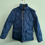 Lands' End Lands’ End Blue Quilted Ski Winter Goose-down Hooded Puffer Jacket Coat Sz S Photo 0