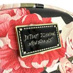Betsey Johnson | Floral Striped Dome Zip Closure Lined Cosmetic Makeup Bag Photo 2