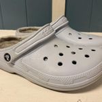 Crocs Womens 9 Classic Faux Fur Lined Light Blue Clog Casual Shoes 203591 Photo 2