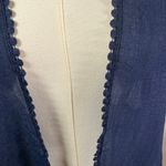 Steve Madden  Navy Blue‎ Crochet Lace Trim Sheer Kimono Cardigan OSFM Photo 3