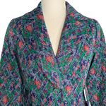 Buttons Vintage 70s Heavy Woven Blazer Jacket S Blue  Lined Pockets Notch Collar Photo 1
