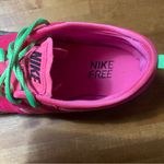 Nike  Free Cross Compete Pink and Green Athletic Shoes. 8 Photo 5
