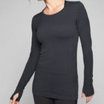 Athleta  Navy Long Sleeve Striped Workout Top‎ Photo 0