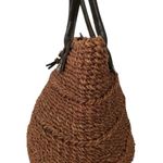 Vintage Jute Twine & Leather Handmade Tote Bag – Boho Woven Shoulder Bag Brown Photo 10