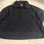 Stars Above Black Waffle Knit Quarter Zip Lounge Sleep Sweatshirt - size XXL Photo 0