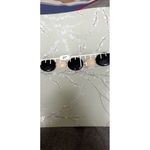 Black & Cream Acrylic Beaded Necklace W/ White Accents Fashion Jewelry BDT Photo 2