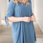 Chic Soul Blue Swiss Dot Dress Photo 1