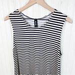 Agnes & Dora NEW Sleeveless Tunic Swing Dress Black White Stripe Size Large Photo 3