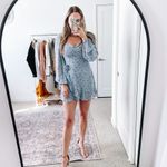 Reformation  Cammi Light Blue Floral Mini Dress Photo 3