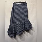 Joie  Yenee Navy Blue and White Stripe Asymmetrical Ruffle Skirt size 4 Photo 6