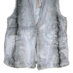 Philosophy Womens M Gray Faux Fur Vest NEW Photo 4