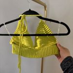 Rehab NWOT Women's Green Knit Boho Hippie Festival Bikini Halter Top - Size S Photo 1