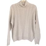 Jeanne pierre A6 ‎ Cable Knit Turtleneck Sweater Women's Medium Cotton Beige Photo 1