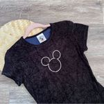 RARE vintage 1995 Mickey & Co little black velvet dress w/ rhinestone Disney Size L Photo 2