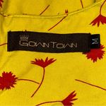 Gowntown Women’s Size M Yellow Red Floral Printed Short Sleeve Fit & Flare Dress Size M Photo 4