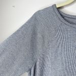 ZARA  Trafaluc Large‎ Fine Striped Long Sleeve Crew Neck High Low Hem Stretch Top Photo 3