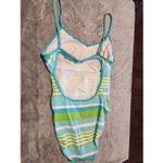 Speedo New  Swimsuit Bathing Suit One Piece Striped 14 Pastel Blue Green White Photo 1