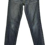 American Eagle  Womens Mid Rise Super Skinny 4 Long Jeans Whiskered Front Photo 0