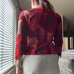 wilson's leather Vintage  Suede Patchwork Leather Jacket Zip Front Sz L Red Orange Photo 2