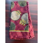 Vintage Burgundy Silk Handkerchief Geometric Italian 80s 90s Red Photo 7