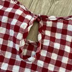 Caution to the Wind Womens Red/White Plaid Ruffle Blouse - S Photo 4