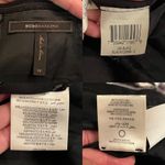 BCBGMAXAZRIA Black Combo Dress Print Rosette Tuxedo Trim Strapless Mini 02 EUC Photo 3