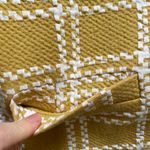 Ann Taylor  textured mustard yellow and white windowpane top fall thanksgiving Photo 3