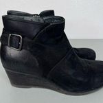 Dansko  Black Leather Wedge Heel Ankle Booties Size 42 Photo 0